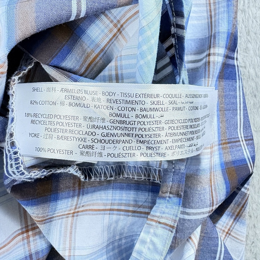Ariat Pro Series Shirt Mens XXL Blue Plaid Western Vented Logo Long Sleeve - Picture 15 of 16